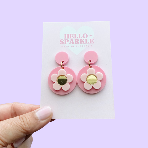 Flower Pop Dangles- PINK