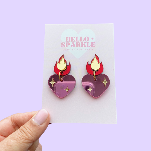 Burning Heart Dangles