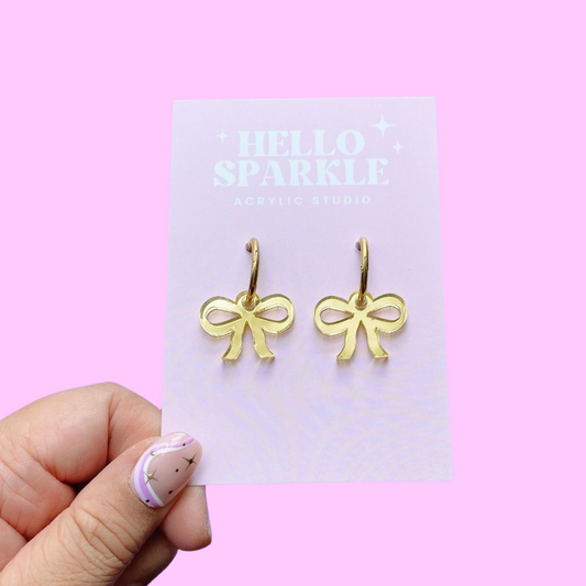Mini Bow Dangles- GOLD