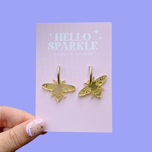 Mirror Bee Dangles